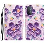 For OPPO A93 5G Colored Drawing Leather Phone Case(Purple Flower)