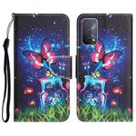 For OPPO A93 5G Colored Drawing Leather Phone Case(Bottle Butterfly)