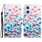For OPPO A96 5G Colored Drawing Leather Phone Case(Heart)