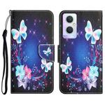 For OPPO A96 5G Colored Drawing Leather Phone Case(Butterfly)