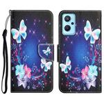 For Realme 9i / OPPO A96 4G Colored Drawing Leather Phone Case(Butterfly)