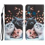 For vivo Y17 / Y12 Colored Drawing Leather Phone Case(3 Cats)