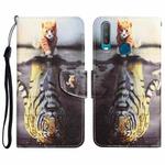 For vivo Y17 / Y12 Colored Drawing Leather Phone Case(Tiger)