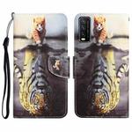 For vivo Y20 / Y12s Colored Drawing Leather Phone Case(Tiger)