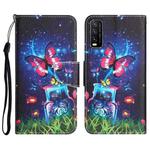 For vivo Y20 / Y12s Colored Drawing Leather Phone Case(Bottle Butterfly)