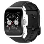 For OPPO Watch 3 Pro Solid Color Soft Silicone Watch Band(Black)