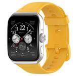 For OPPO Watch 3 Pro Solid Color Soft Silicone Watch Band(Yellow)