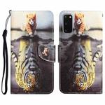 For Samsung Galaxy S20 Colored Drawing Leather Phone Case(Tiger)