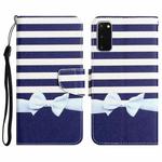 For Samsung Galaxy S20 Colored Drawing Leather Phone Case(Bow Knot)