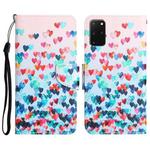 For Samsung Galaxy S20+ Colored Drawing Leather Phone Case(Heart)