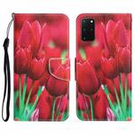 For Samsung Galaxy S20+ Colored Drawing Leather Phone Case(Tulips)