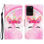 For Samsung Galaxy S20 Ultra Colored Drawing Leather Phone Case(Unicorn)