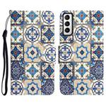 For Samsung Galaxy S22 5G Colored Drawing Leather Phone Case(Vintage Totem)