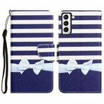 For Samsung Galaxy S22+ 5G Colored Drawing Leather Phone Case(Bow Knot)