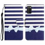 For Samsung Galaxy A02s Colored Drawing Leather Phone Case(Bow Knot)