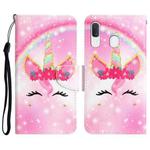 For Samsung Galaxy A20e Colored Drawing Leather Phone Case(Unicorn)
