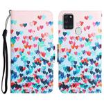 For Samsung Galaxy A21s Colored Drawing Leather Phone Case(Heart)