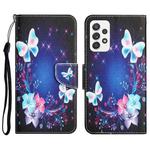 For Samsung Galaxy A23 Colored Drawing Leather Phone Case(Butterfly)