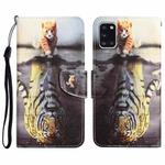 For Samsung Galaxy A31 Colored Drawing Leather Phone Case(Tiger)