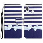 For Samsung Galaxy A40 Colored Drawing Leather Phone Case(Bow Knot)