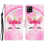 For Samsung Galaxy A42 Colored Drawing Leather Phone Case(Unicorn)