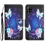 For Samsung Galaxy A42 Colored Drawing Leather Phone Case(Butterfly)