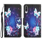 For Samsung Galaxy A70 Colored Drawing Leather Phone Case(Butterfly)