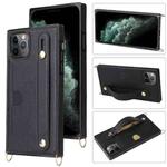 For iPhone 13 Crossbody Lanyard Shockproof Protective Phone Case(Black)