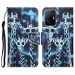 For Xiaomi 11T Colored Drawing Leather Phone Case(Giraffes)