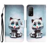 For Xiaomi Mi 10T 5G Colored Drawing Leather Phone Case(Blue Eyes)