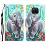 For Xiaomi Mi 10T Lite 5G Colored Drawing Leather Phone Case(Elephant)