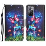 For Xiaomi Redmi Note 11 5G Colored Drawing Leather Phone Case(Bottle Butterfly)