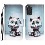 For Xiaomi Redmi Note 11 Global Colored Drawing Leather Phone Case(Blue Eyes)