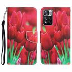 For Xiaomi Redmi Note 11 Pro 5G Colored Drawing Leather Phone Case(Tulips)