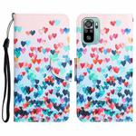 For Xiaomi Redmi Note 10 4G Colored Drawing Leather Phone Case(Heart)