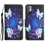 For Xiaomi Redmi Note 10 5G Colored Drawing Leather Phone Case(Butterfly)
