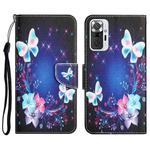 For Xiaomi Redmi Note 10 Pro 4G Colored Drawing Leather Phone Case(Butterfly)