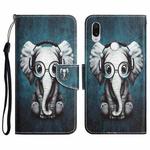 For Xiaomi Redmi Note 7 / 7 Pro Colored Drawing Leather Phone Case(Earphone Elephant)