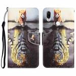 For Xiaomi Redmi Note 7 / 7 Pro Colored Drawing Leather Phone Case(Tiger)