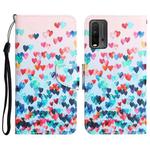 For Xiaomi Redmi 9T Colored Drawing Leather Phone Case(Heart)