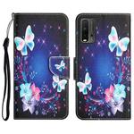 For Xiaomi Redmi 9T Colored Drawing Leather Phone Case(Butterfly)