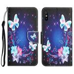 For Xiaomi Redmi 9A Colored Drawing Leather Phone Case(Butterfly)