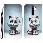 For Xiaomi Redmi 9 Colored Drawing Leather Phone Case(Blue Eyes)