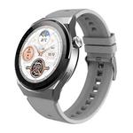 GW69 Plus Smart Watch, Support BT Call / Heart Rate / Blood Pressure / Blood Oxygen(Sliver + Silicone Strap Grey)