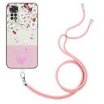 For Xiaomi Redmi Note 11T / Poco M4 Pro 5G Bronzing Butterfly Flower TPU Phone Case with Lanyard(Peach Blossoms)