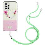 For Xiaomi Mi 11T / 11T Pro Bronzing Butterfly Flower TPU Phone Case with Lanyard(Rose Heart)