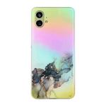 For Nothing Phone 1 Laser Marble Pattern TPU Precise Hole Phone Case(Black)