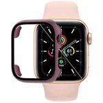 Tempered Glass Film PC Watch Case For Apple Watch Series SE 3&SE 2&6&SE&5&4 44mm(Wine Red)