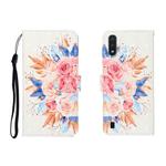 For Galaxy A01 3D Colored Drawing Horizontal Flip Leather Case with Holder & Card Slot & Wallet(Sun Flower)