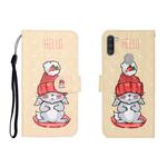 For OPPO A11 3D Colored Drawing Horizontal Flip Leather Case with Holder & Card Slot & Wallet(White Rabbit)